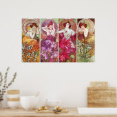 Edelstenen en bloemen, Alphonse Mucha Poster (Keuken)