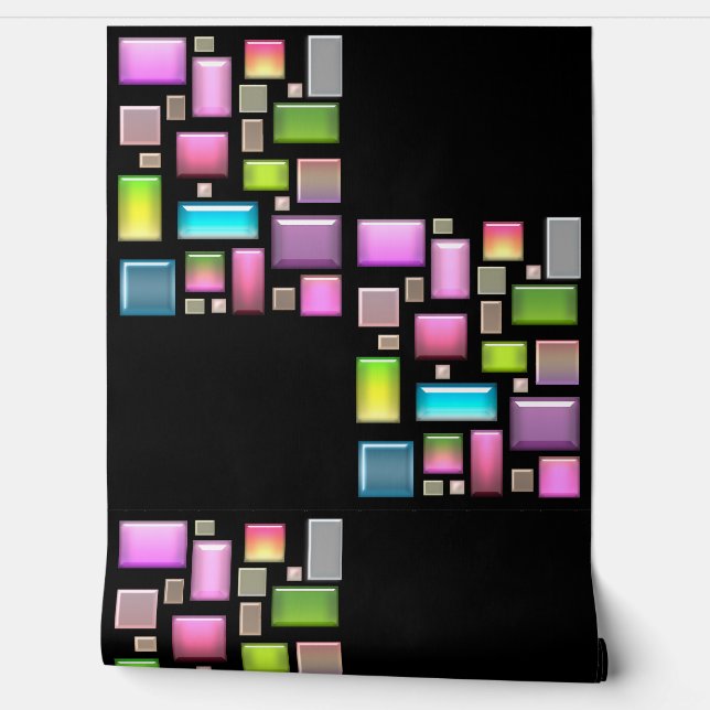 Edelstenen en parelmoer behang (Afrollen)