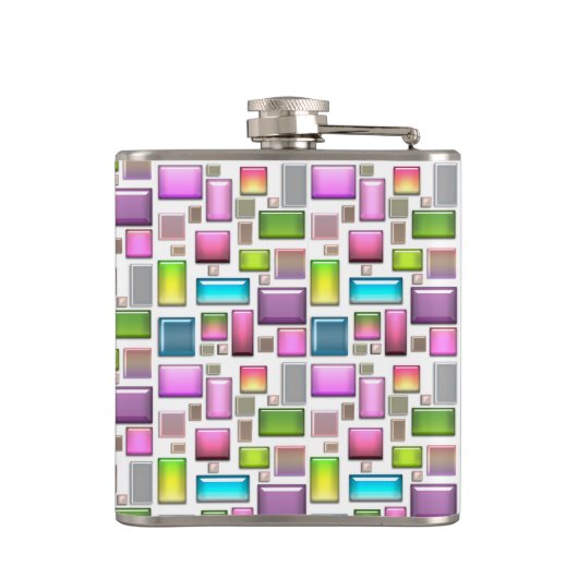 Edelstenen en parelmoer heupfles (Achterkant)