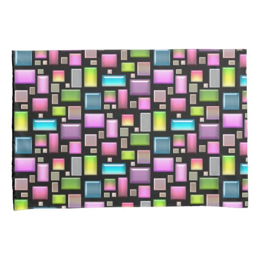 Edelstenen en parelmoer kussensloop (Voorkant-Rechts)