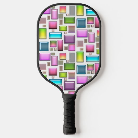 Edelstenen en parelmoer pickleball paddle (Voorkant)