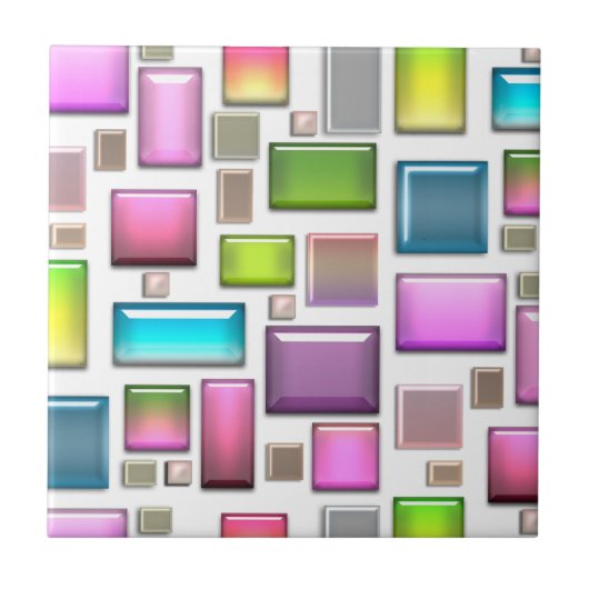 Edelstenen en parelmoer tegeltje (Voorkant)