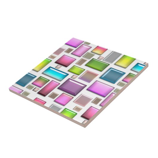 Edelstenen en parelmoer tegeltje (Zijkant)