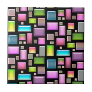 Edelstenen en parelmoer tegeltje