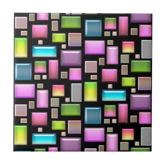 Edelstenen en parelmoer tegeltje (Voorkant)