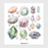 Edelstenen en Pareltjes van waterverf Sticker (Vel)
