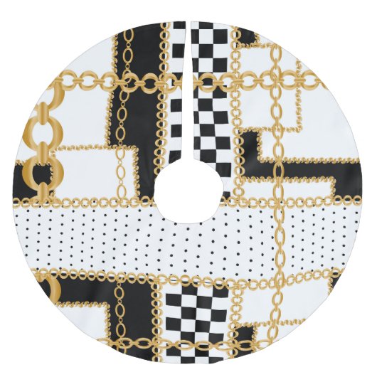 Edelstenen, gouden kettingen, naadloos patroon. kerstboom rok (Voorkant)