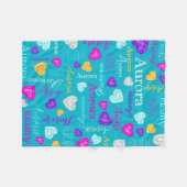 Edelstenen harten aangepaste naam kleurrijke Auror Fleece Deken (Voorkant (Horizontaal))