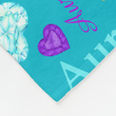 Edelstenen harten aangepaste naam kleurrijke Auror Fleece Deken (Hoek)