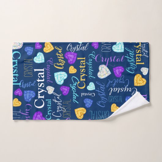 Edelstenen harten aangepaste naam kleurrijke Cryst Bad Handdoek (Handdoek)