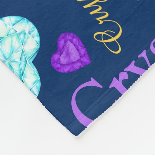 Edelstenen harten aangepaste naam kleurrijke Cryst Fleece Deken (Hoek)