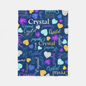 Edelstenen harten aangepaste naam kleurrijke Cryst Fleece Deken (Voorkant)