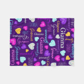 Edelstenen harten aangepaste naam kleurrijke Giann Fleece Deken (Voorkant (Horizontaal))