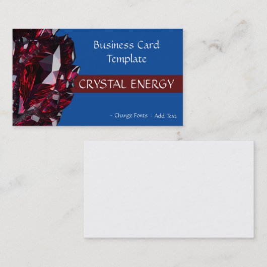 Edelstenen Healing Ruby Crystal Visitekaartje (Voorkant / Achterkant)