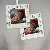 Edelstenen kristal rendier baby's eerste kerst metalen ornament