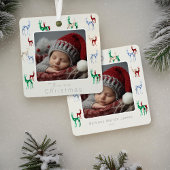 Edelstenen kristal rendier baby's eerste kerst metalen ornament