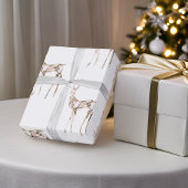 Edelstenen kristal rendier kerstinpakpapier cadeaupapier