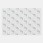 Edelstenen Kristal Rendier Kerstpatroon Inpakpapier Vel (Voorkant)