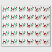 Edelstenen Kristal Rendier Kerstvakantie Cadeaupapier (Vlak)