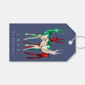 Edelstenen kristal rendier Vrolijk kerstfeest Cadeaulabel (Voorkant (Horizontaal))