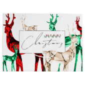 Edelstenen kristal rendier Vrolijke kerstvakantie Groot Cadeauzakje (Achterkant)