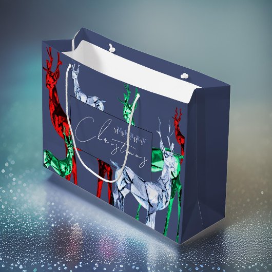 Edelstenen kristal rendier Vrolijke kerstvakantie Groot Cadeauzakje