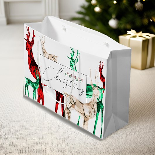 Edelstenen kristal rendier Vrolijke kerstvakantie Groot Cadeauzakje