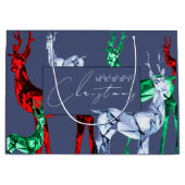 Edelstenen kristal rendier Vrolijke kerstvakantie Groot Cadeauzakje (Voorkant)