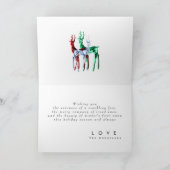 Edelstenen kristal rendier Vrolijke kerstvakantie Kaart (Binnen)