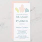 Edelstenen Moderne Pastel Roze Bruiloft Programmakaart (Voorkant / Achterkant)