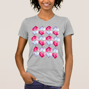 Edelstenen Patroon  Harten T-shirt