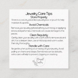 Edelstenen Sieraden Care Tips Vierkante Visitekaartje