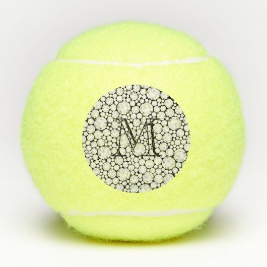 Edelstenen Tennisbal Glam Initiaal Bling Diamonds Tennisballen (Voorkant)