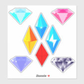 Edelstenen (vele kleuren) Elegante diamant Sticker (Vel)