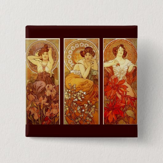 Edelstenen Vierkante Button 5,1 Cm (Voorkant)