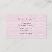 Edelster Baby Roze Visitekaartje Contactkaartje (Achterkant)