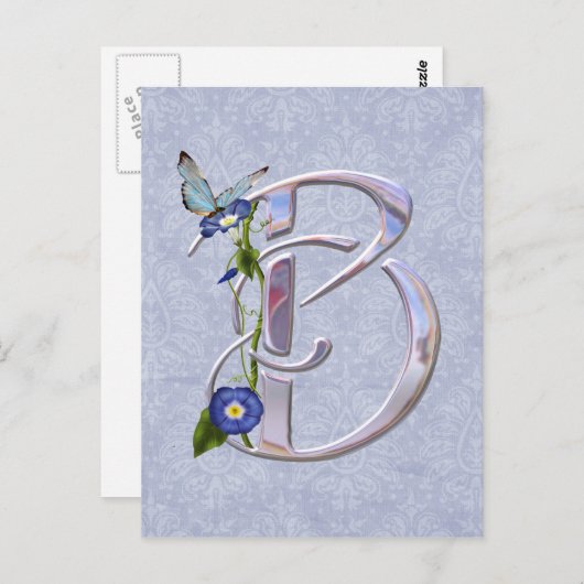 Edelvlinder Initiaal B Briefkaart (Voorkant / Achterkant)