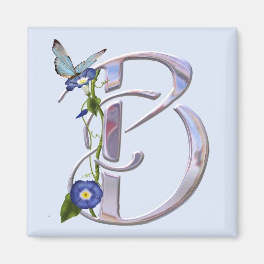 Edelvlinder Initiaal B Magneet (Voorkant)