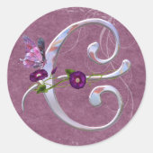 Edelvlinder Initiaal C Ronde Sticker (Voorkant)