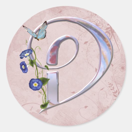 Edelvlinder Initiaal D Ronde Sticker (Voorkant)