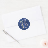Edelvlinder Initiaal F Ronde Sticker (Envelop)