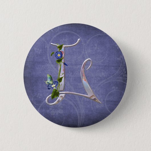 Edelvlinder Initiaal L Ronde Button 5,7 Cm (Voorkant)
