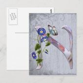 Edelvlinder Initiaal N Briefkaart (Voorkant / Achterkant)