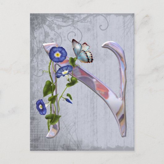 Edelvlinder Initiaal N Briefkaart (Voorkant)