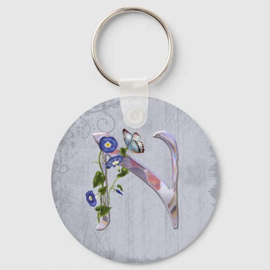 Edelvlinder Initiaal N Sleutelhanger (Voorkant)