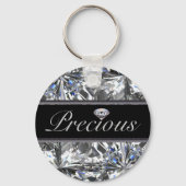 Edelvormig wit Gem-ontwerp Sleutelhanger (Voorkant)