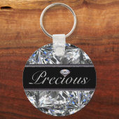 Edelvormig wit Gem-ontwerp Sleutelhanger (Voorkant)