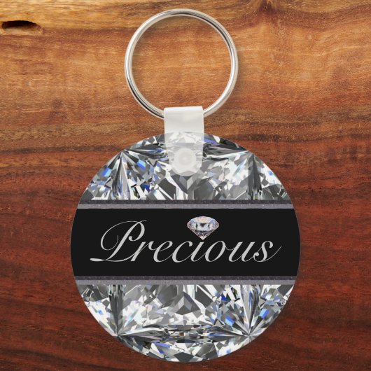 Edelvormig wit Gem-ontwerp Sleutelhanger (Voorkant)