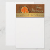 Edelvormige goudThanksgiving pompoenbladeren Briefpapier (Voorkant / Achterkant)