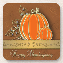 Edelvormige goudThanksgiving pompoenbladeren Drankjes Onderzetter